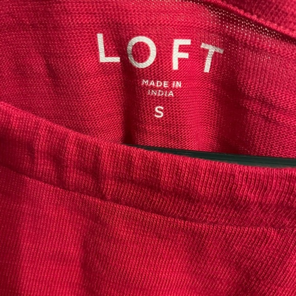 Loft pink top Cotton NWOT S - Picture 3 of 6